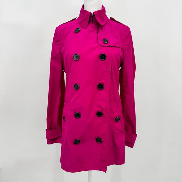 Burberry Trench Chelsea Kensington Short Belt Jacket Coat Sandringham Pink 8/6 - Picture 1 of 14